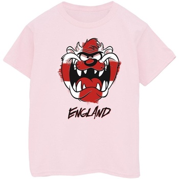 Abbigliamento Bambina T-shirts a maniche lunghe Dessins Animés Taz England Face Rosso