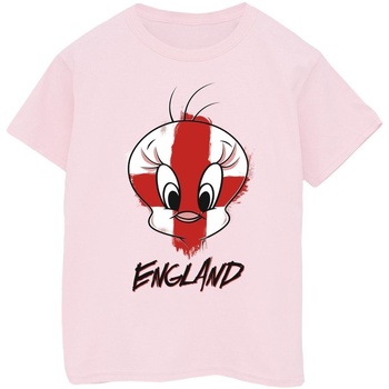 Abbigliamento Bambina T-shirts a maniche lunghe Dessins Animés Tweety England Face Rosso