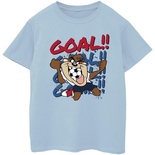 Abbigliamento Bambina T-shirts a maniche lunghe Dessins Animés Taz Goal Goal Goal Blu