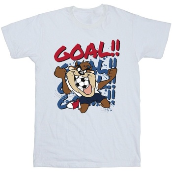 Abbigliamento Bambina T-shirts a maniche lunghe Dessins Animés Taz Goal Goal Goal Bianco