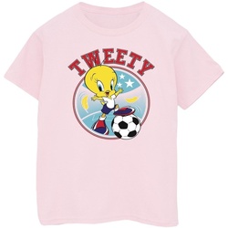 Abbigliamento Bambina T-shirts a maniche lunghe Dessins Animés Tweety Football Circle Rosso