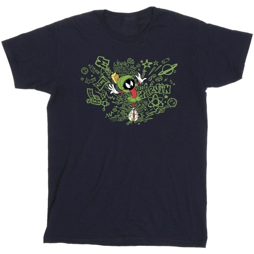 Abbigliamento Bambina T-shirts a maniche lunghe Dessins Animés ACME Doodles Marvin Martian Blu
