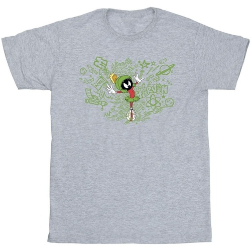 Abbigliamento Bambina T-shirts a maniche lunghe Dessins Animés ACME Doodles Marvin Martian Grigio