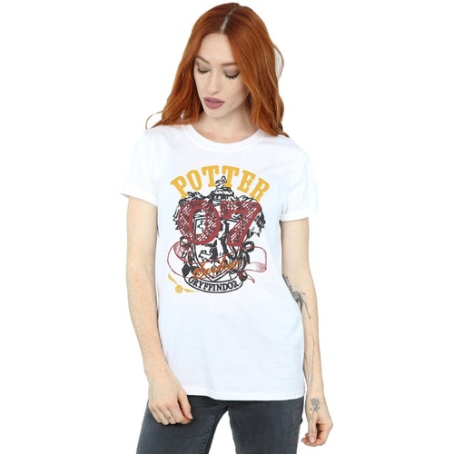 Abbigliamento Donna T-shirts a maniche lunghe Harry Potter Gryffindor Seeker Bianco