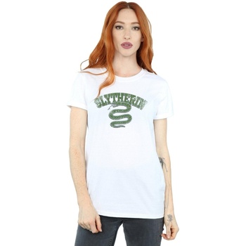 Abbigliamento Donna T-shirts a maniche lunghe Harry Potter Slytherin Sport Emblem Bianco