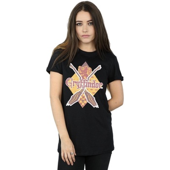 Abbigliamento Donna T-shirts a maniche lunghe Harry Potter Gryffindor Lozenge Nero