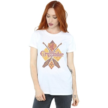 Abbigliamento Donna T-shirts a maniche lunghe Harry Potter Gryffindor Lozenge Bianco