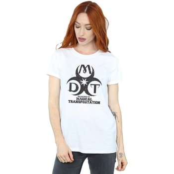 Abbigliamento Donna T-shirts a maniche lunghe Harry Potter Department Of Magical Transportation Logo Bianco