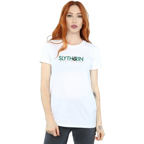 Abbigliamento Donna T-shirts a maniche lunghe Harry Potter Slytherin Text Bianco