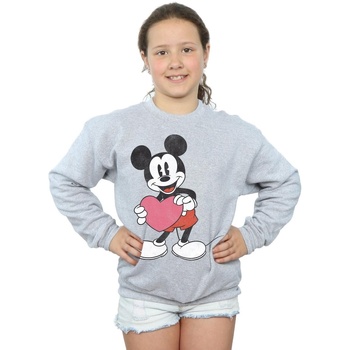 Abbigliamento Bambina Felpe Disney Mickey Mouse Valentine Heart Grigio