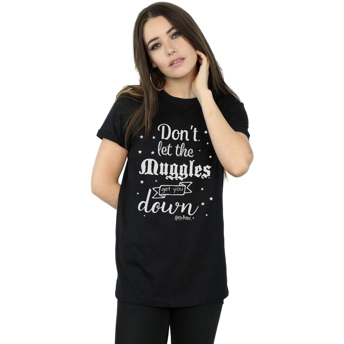 Abbigliamento Donna T-shirts a maniche lunghe Harry Potter Don't Let The Muggles Nero