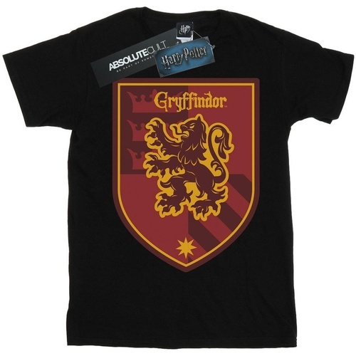 Abbigliamento Donna T-shirts a maniche lunghe Harry Potter Gryffindor Crest Flat Nero