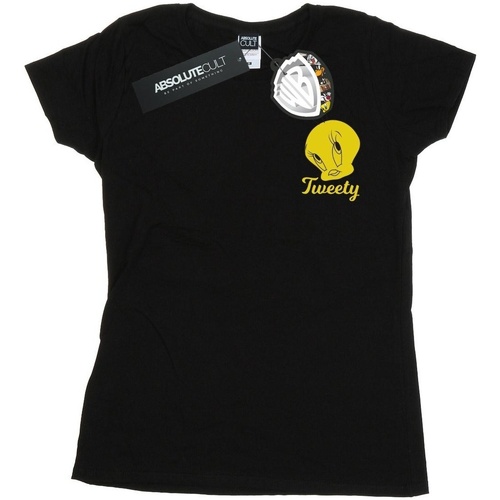 Abbigliamento Donna T-shirts a maniche lunghe Dessins Animés Tweety Pie Head Nero