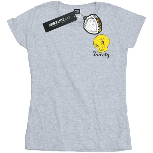 Abbigliamento Donna T-shirts a maniche lunghe Dessins Animés Tweety Pie Head Grigio