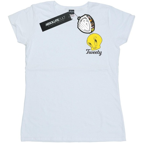 Abbigliamento Donna T-shirts a maniche lunghe Dessins Animés Tweety Pie Head Bianco