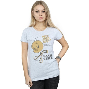 Abbigliamento Donna T-shirts a maniche lunghe Dessins Animés Tweety Pie Lash Curl Grigio