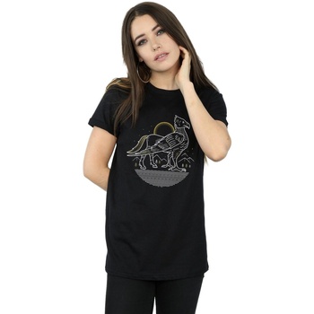 Abbigliamento Donna T-shirts a maniche lunghe Harry Potter Buckbeak Line Art Nero