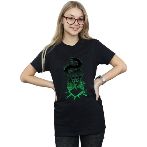 Abbigliamento Donna T-shirts a maniche lunghe Harry Potter Nagini Silhouette Nero