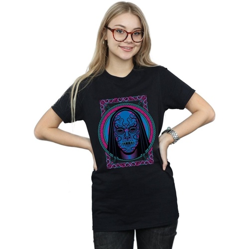 Abbigliamento Donna T-shirts a maniche lunghe Harry Potter Neon Death Eater Mask Nero