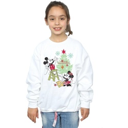 Abbigliamento Bambina Felpe Disney Mickey And Minnie Christmas Tree Bianco