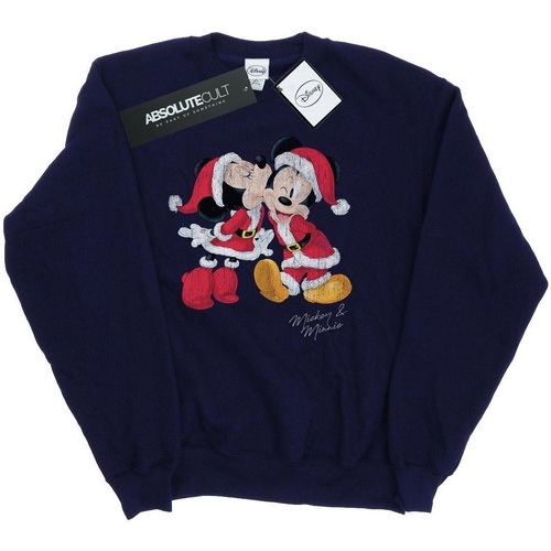 Abbigliamento Bambina Felpe Disney Mickey And Minnie Christmas Kiss Blu