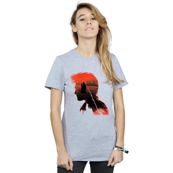 Abbigliamento Donna T-shirts a maniche lunghe Harry Potter Battle Silhouette Grigio