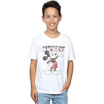 Abbigliamento Bambino T-shirt maniche corte Disney Mickey Mouse Presents Bianco
