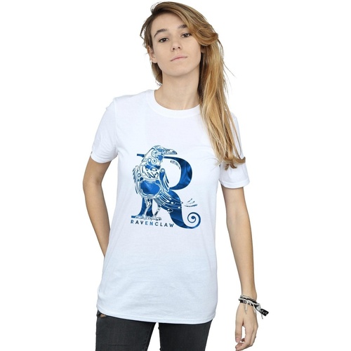 Abbigliamento Donna T-shirts a maniche lunghe Harry Potter Ravenclaw Raven Bianco