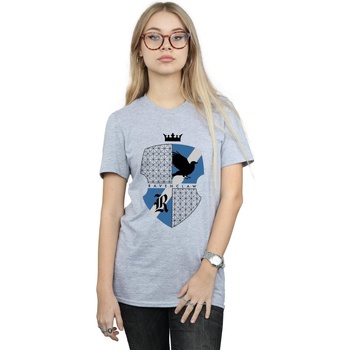 Abbigliamento Donna T-shirts a maniche lunghe Harry Potter Ravenclaw Shield Grigio