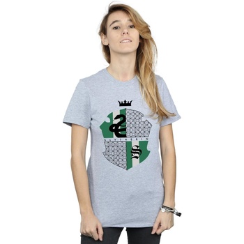 Abbigliamento Donna T-shirts a maniche lunghe Harry Potter Slytherin Shield Grigio
