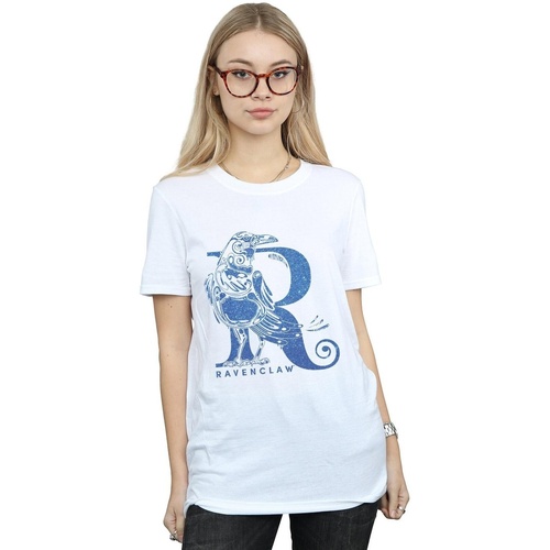 Abbigliamento Donna T-shirts a maniche lunghe Harry Potter Ravenclaw Glitter Bianco