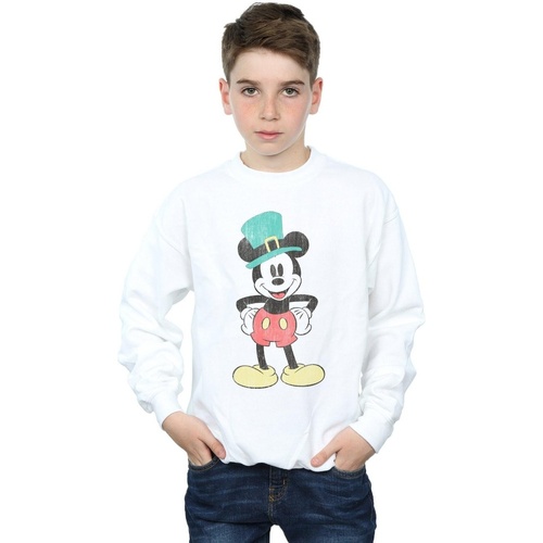Abbigliamento Bambino Felpe Disney Mickey Mouse Leprechaun Hat Bianco