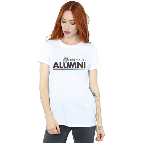 Abbigliamento Donna T-shirts a maniche lunghe Harry Potter Hogwarts Alumni Bianco