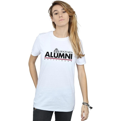 Abbigliamento Donna T-shirts a maniche lunghe Harry Potter Hogwarts Alumni Gryffindor Bianco