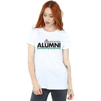 Abbigliamento Donna T-shirts a maniche lunghe Harry Potter Hogwarts Alumni Slytherin Bianco