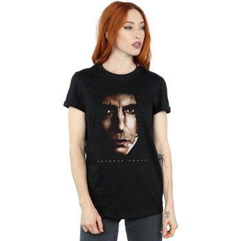 Abbigliamento Donna T-shirts a maniche lunghe Harry Potter Severus Snape Portrait Nero