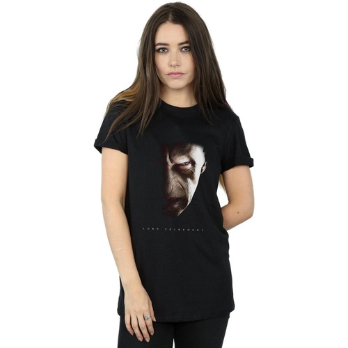 Abbigliamento Donna T-shirts a maniche lunghe Harry Potter Lord Voldemort Portrait Nero