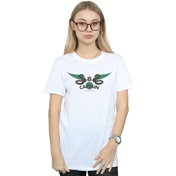 Abbigliamento Donna T-shirts a maniche lunghe Harry Potter Slytherin Captain Bianco