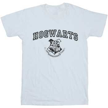 Abbigliamento Donna T-shirts a maniche lunghe Harry Potter Hogwarts Crest Bianco