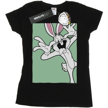 Abbigliamento Donna T-shirts a maniche lunghe Dessins Animés Bugs Bunny Funny Face Nero