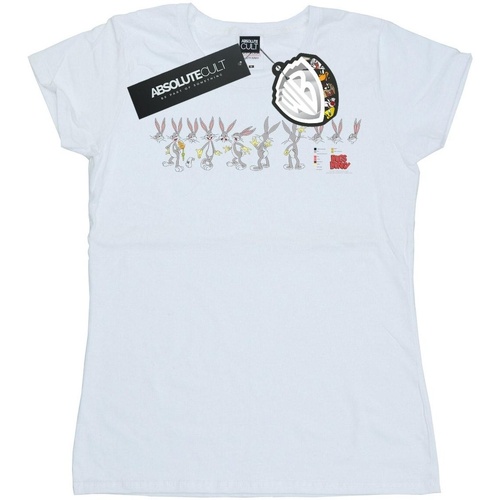 Abbigliamento Donna T-shirts a maniche lunghe Dessins Animés Bugs Bunny Colour Code Bianco