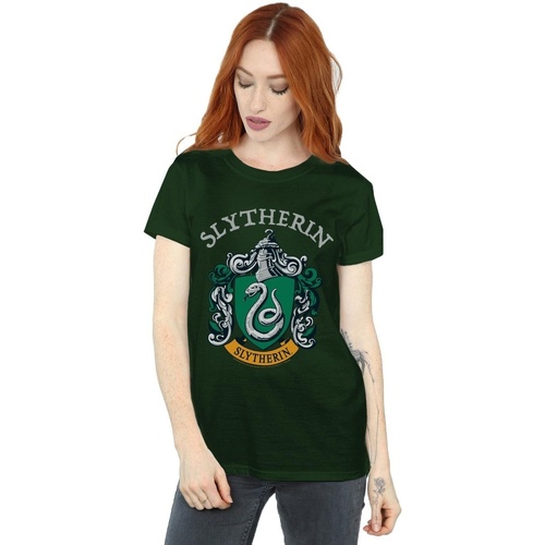 Abbigliamento Donna T-shirts a maniche lunghe Harry Potter Slytherin Crest Verde