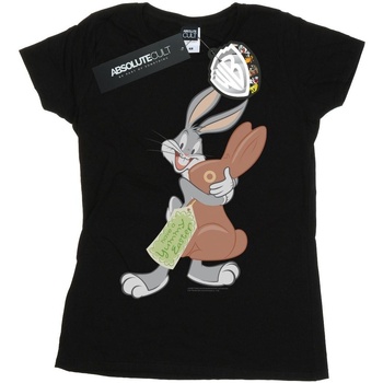 Abbigliamento Donna T-shirts a maniche lunghe Dessins Animés Bugs Bunny Yummy Easter Nero