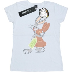 Abbigliamento Donna T-shirts a maniche lunghe Dessins Animés Bugs Bunny Yummy Easter Bianco