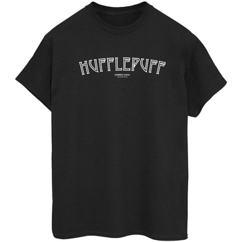 Abbigliamento Donna T-shirts a maniche lunghe Harry Potter Hufflepuff Logo Nero