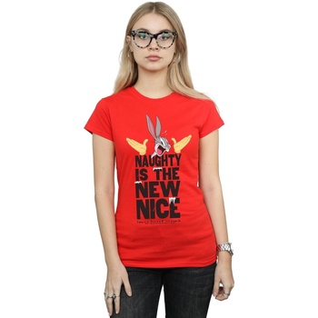 Abbigliamento Donna T-shirts a maniche lunghe Dessins Animés Naughty Is The New Nice Rosso
