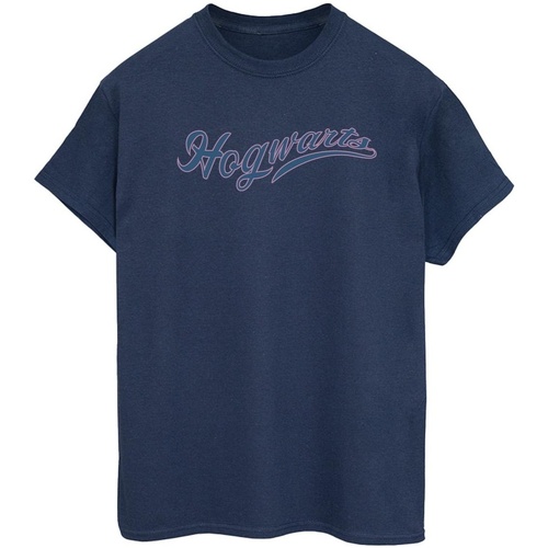 Abbigliamento Donna T-shirts a maniche lunghe Harry Potter Hogwarts Writing Blu
