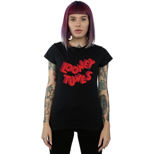 Abbigliamento Donna T-shirts a maniche lunghe Dessins Animés 3D Logo Nero