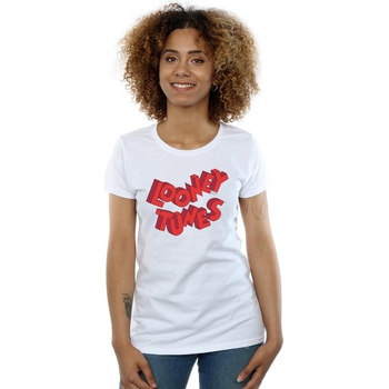 Abbigliamento Donna T-shirts a maniche lunghe Dessins Animés 3D Logo Bianco