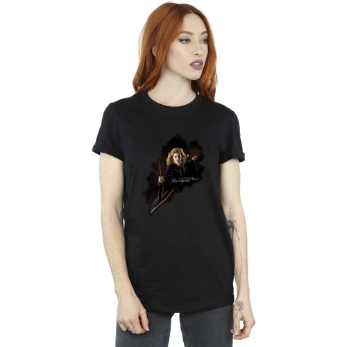Abbigliamento Donna T-shirts a maniche lunghe Harry Potter Hermione Fight Like A Girl Nero